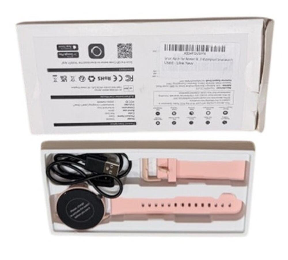 Pink Smart Watch Fitness Tracker Heart Rate Monitor New Open Box